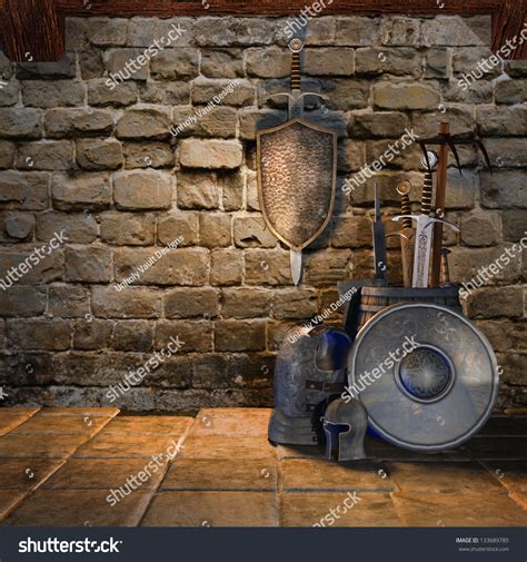 Old Room Medieval Weapons Armour Stock Illustration 133689785 ...