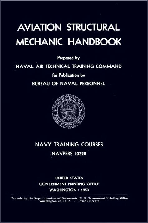 Aircraft Aircraft Structural Mechanic Handbook NAVY Training Courses Manual - 1953 NAVPERS 10328 ...