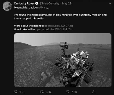 @MarsCuriosity selfie Tweet (May 29, 2019). © NASA. | Download ...