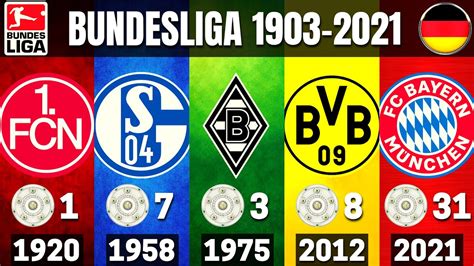 BUNDESLIGA 🇩🇪 • ALL WINNERS 1903 - 2021 | BAYERN MUNICH 2021 CHAMPION - YouTube