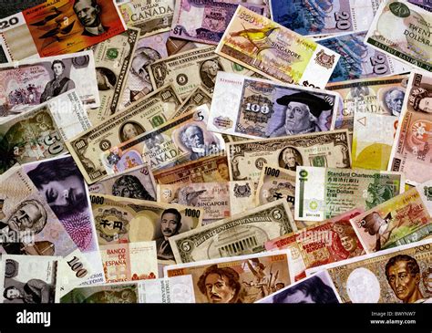 Bank notes countries currency different finances international money nations notes Stock Photo ...