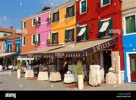 Lace shops - Burano Italy Stock Photo - Alamy