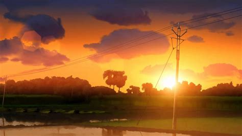 Sunset - My First Anime Style Landscape Animation - YouTube