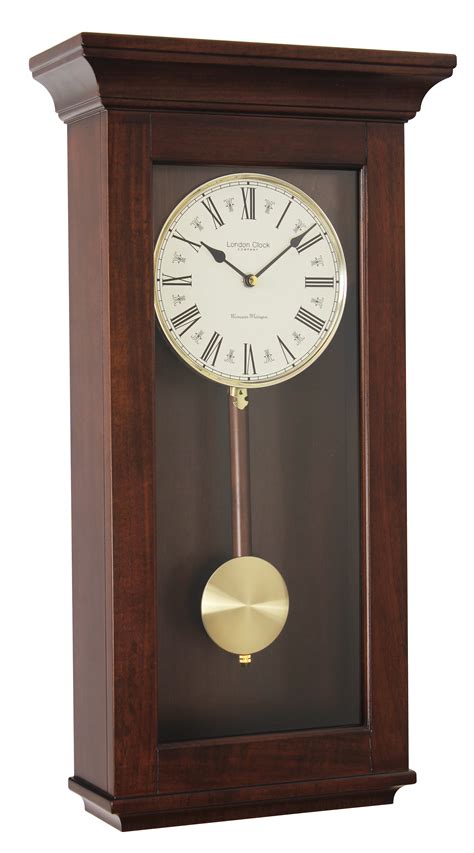 LONDON CLOCK COMPANY MAHOGANY FINISH WESTMINSTER CHIME 4x4 PENDULUM WALL CLOCK | eBay