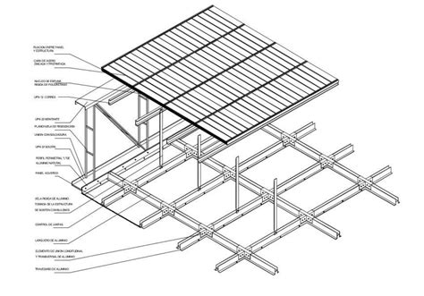 Detail of suspended ceiling system with plate dwg file - Cadbull