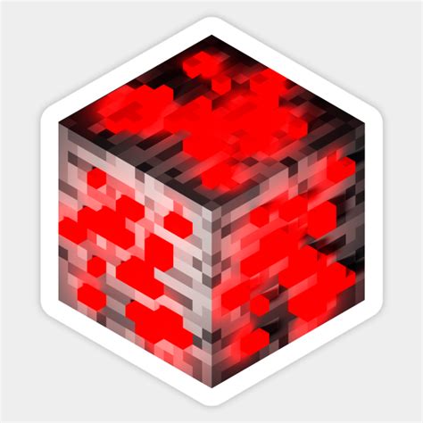 Block Redstone Ore 3D - Minecraft Blocks - Sticker | TeePublic