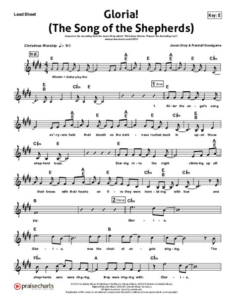 Gloria (The Song Of The Shepherds) Sheet Music PDF (Jason Gray) - PraiseCharts