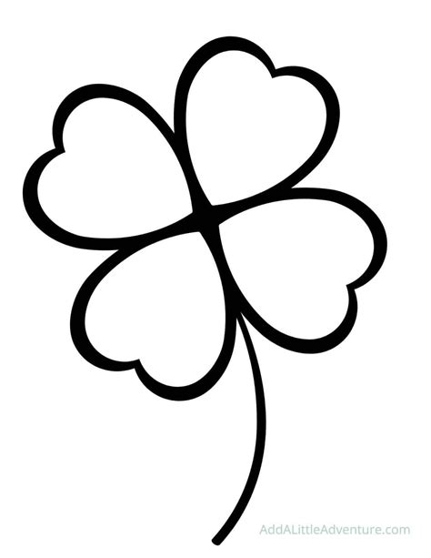 the four leaf clover is black and white