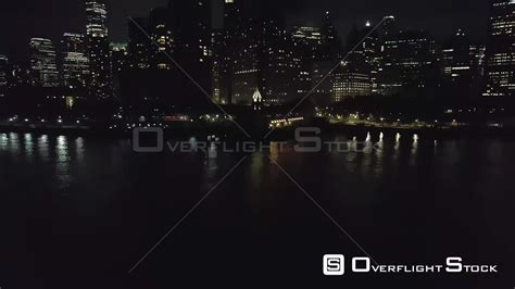 OverflightStock™ | Downtown NYC Night Low Reveal New York Drone Aerial ...