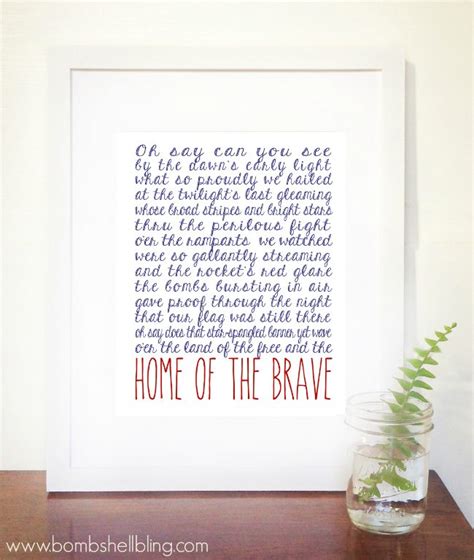 Home of the Brave Printable