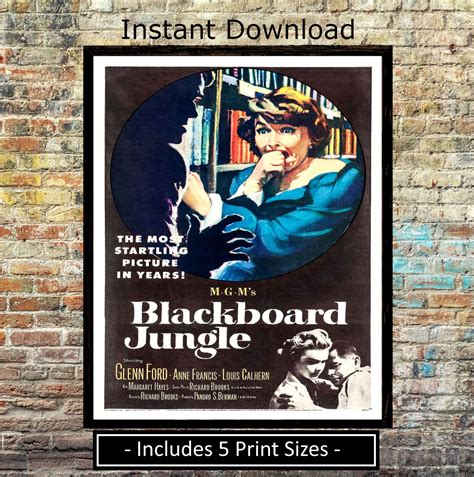 Blackboard Jungle 1955 Movie Poster Print Digital Download | Etsy