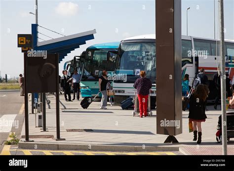 tourist coaches at reus airport catalonia spain Stock Photo - Alamy