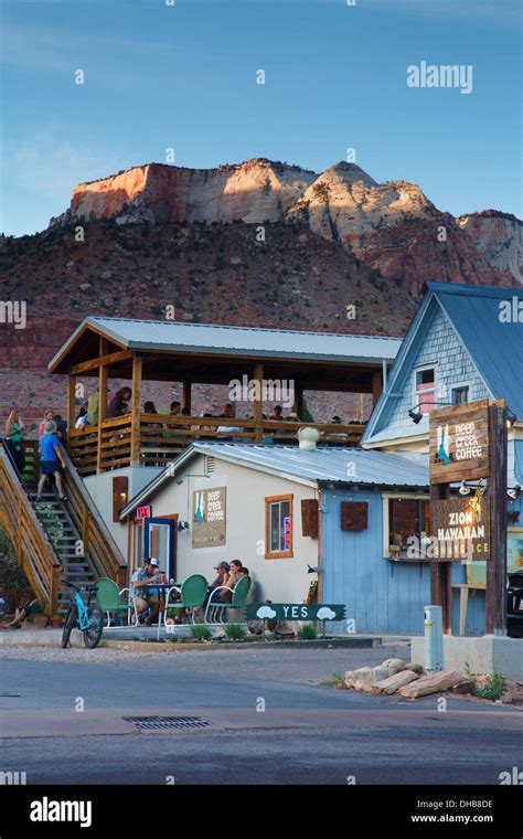 Springdale at the entrance to Zion National Park, Utah Stock Photo - Alamy