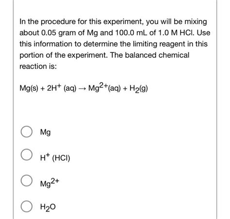 Solved In the procedure for this experiment, you will be | Chegg.com