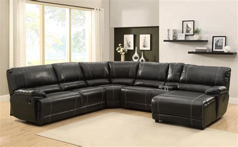 Homelegance Cale Sectional Sofa Set - Black - Bonded Leather Match U9608 | Homelement.com
