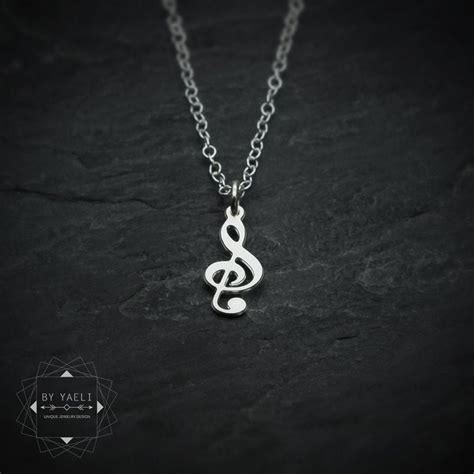 Treble Clef Necklace Music Jewelry Treble Clef Charm Musician Gift - Etsy