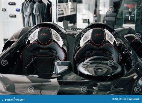 Black Interior of the McLaren Elva Automobile with the Sits Editorial Stock Image - Image of ...