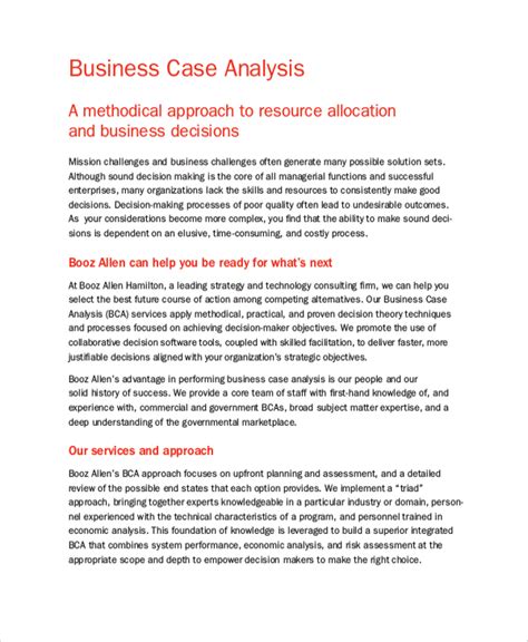 FREE 6+ Sample Business Case Analysis Templates in PDF | MS Word