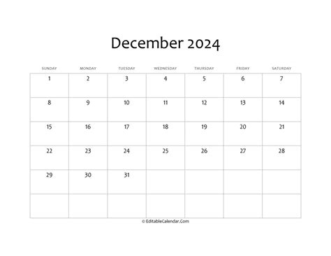 December 2024 Printable Calendar with Holidays