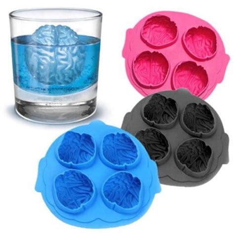 Fred Brain Ice 3D Silicone Ice Mold Silicone Cake Tools Cutter Lattice Ice Ice Molds Chocolate ...