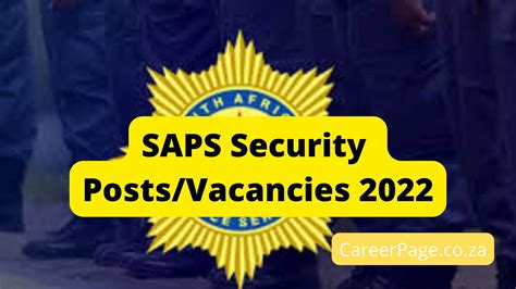 SAPS Vacancies X50 Security Officers - CareerPage.co.za