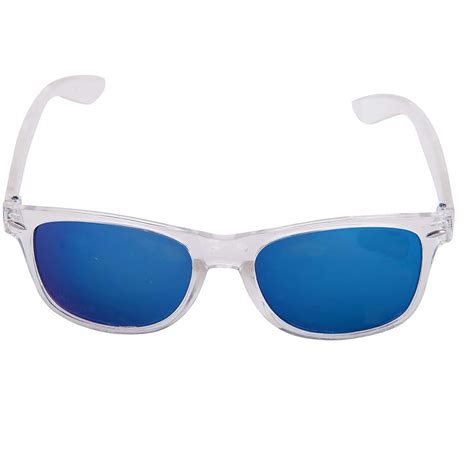 Latest Transparent Frame Blue Mirrored Lens Sunglasses , Sunglasses ...