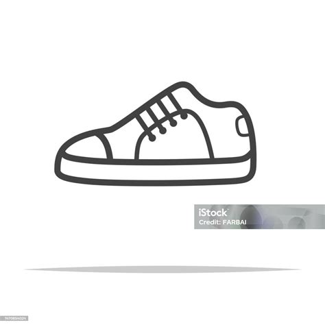 Shoe Outline Icon Vector Isolated Stock Illustration - Download Image Now - Casual Clothing, Cut ...