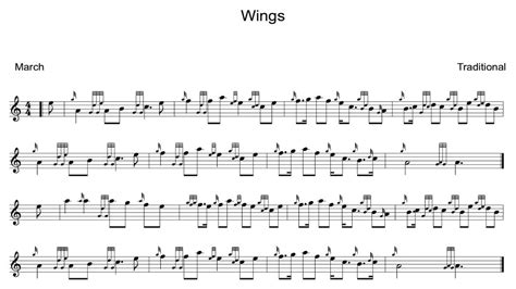 Wings Bagpipe Sheet Music - Learn Wings on the bagpipes.