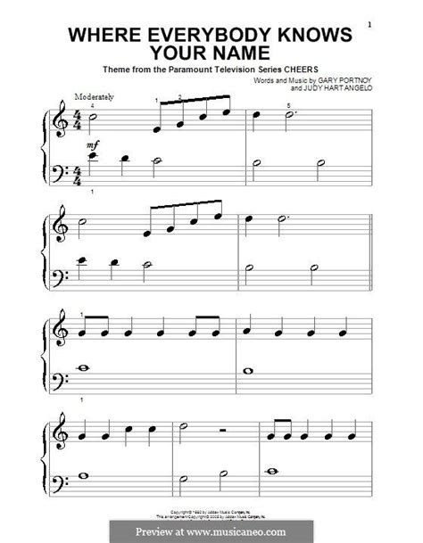 cheers theme song piano sheet music - fioravanti-stacey