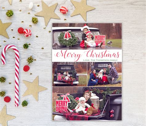 Collage Photo Christmas Card Merry Christmas Holiday Card - Etsy UK