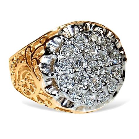 Men's Kentucky Cluster Diamond Ring, 1 carat of Diamonds total weight | Rings for men, Men ...