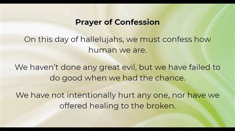 Prayer of Confession - YouTube