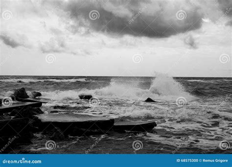 Storm at Black Sea stock photo. Image of water, weather - 68575300