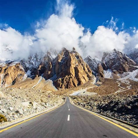 Karakoram Highway, highest international paved road.