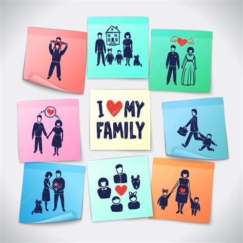 Free Vector | Family stickers set