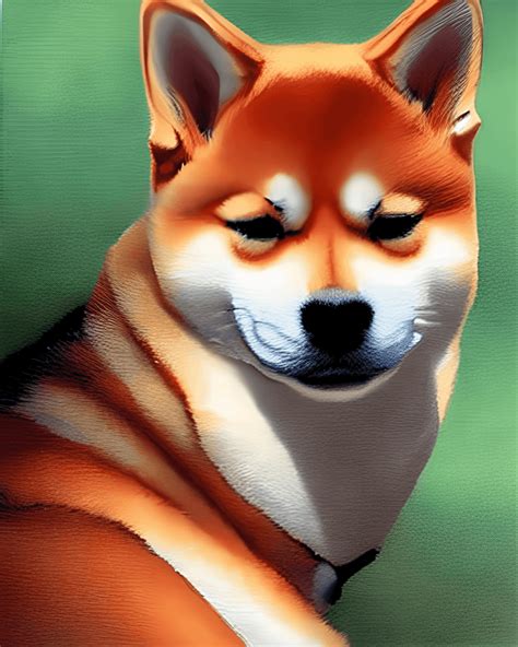 Shiba Inu Dog Portrait Wall Art · Creative Fabrica