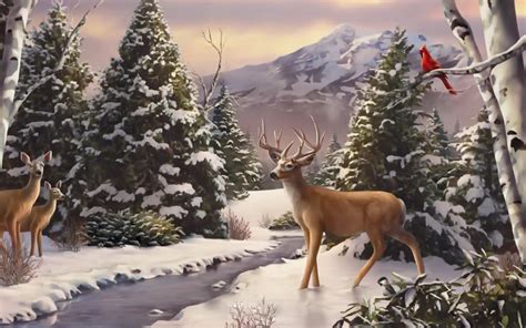 Winter Animal Scenes Wallpaper - WallpaperSafari