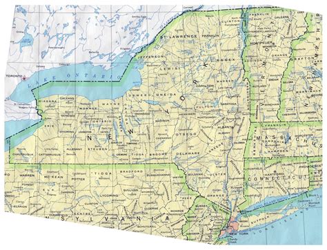 Detailed administrative map of New York State. New York State detailed ...