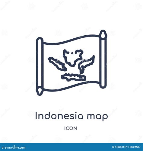 Linear Indonesia Map Icon from Countrymaps Outline Collection. Thin ...