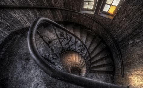 window, architecture, building, interior, abandoned, spiral, symmetry ...