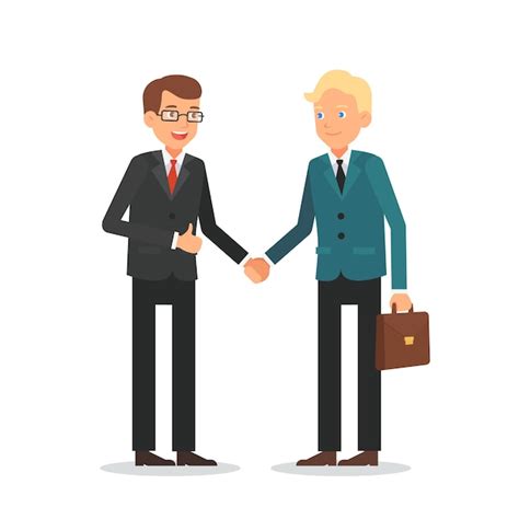 Premium Vector | Businessman shaking hands cartoon vector