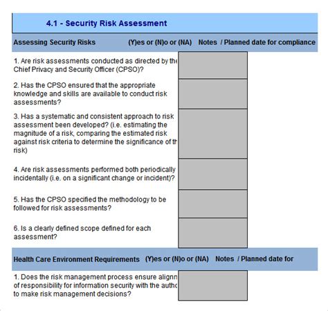 FREE 12+ Sample Security Risk Assessment Templates in PDF | MS Word | Excel