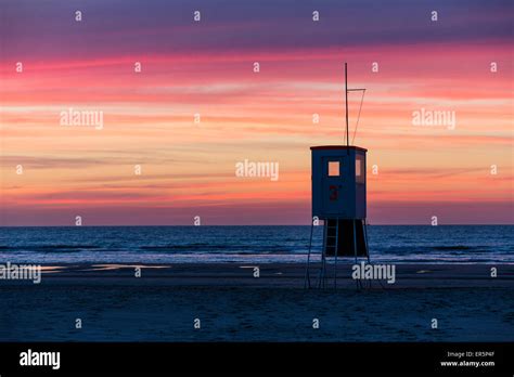 Beach at sunset, Juist Island, Nationalpark, North Sea, East Frisian ...