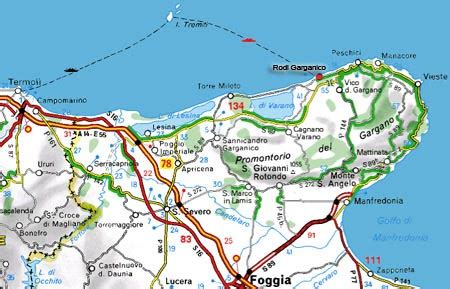 Mappa Puglia Rodi Garganico | Tomveelers