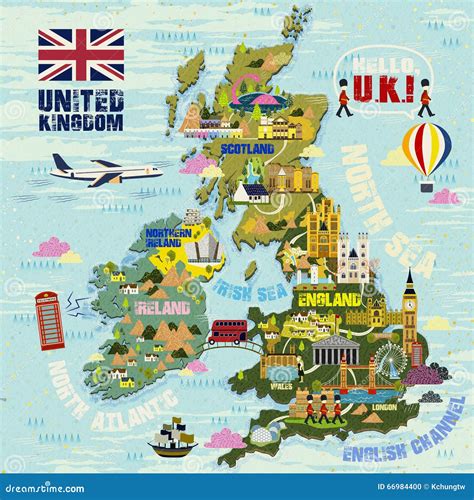 United Kingdom Cartoon Map