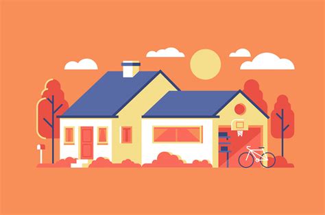 Flat house building background illustration 565329 Vector Art at Vecteezy