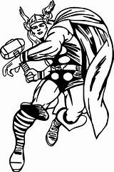 Thor Marvel Hero Coloring Pages Sketch Page sketch template