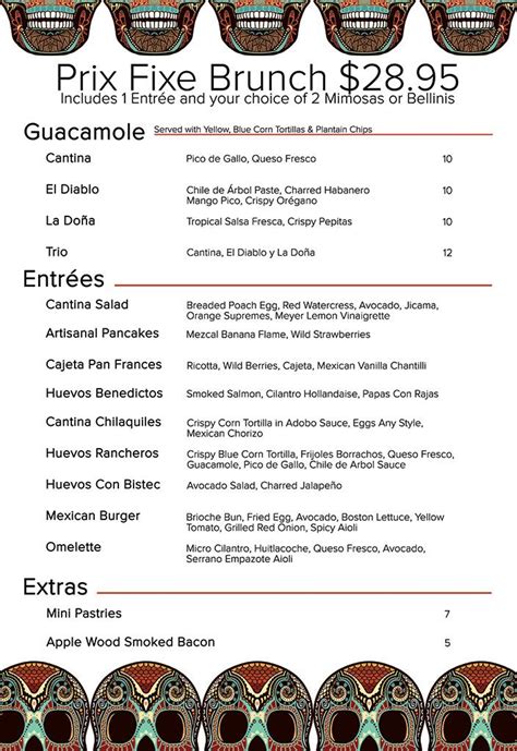 Cantina Rooftop | Mexican menu, Rooftop restaurant, Brunch