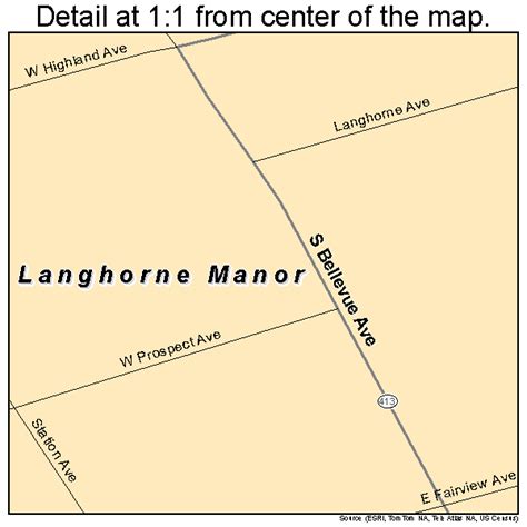 Langhorne Manor Pennsylvania Street Map 4241416