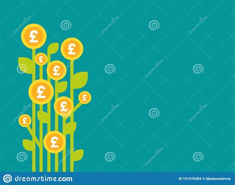 Green Bamboo Plant with Gold Pound Sterling Coins. Money Tree on Blue ...